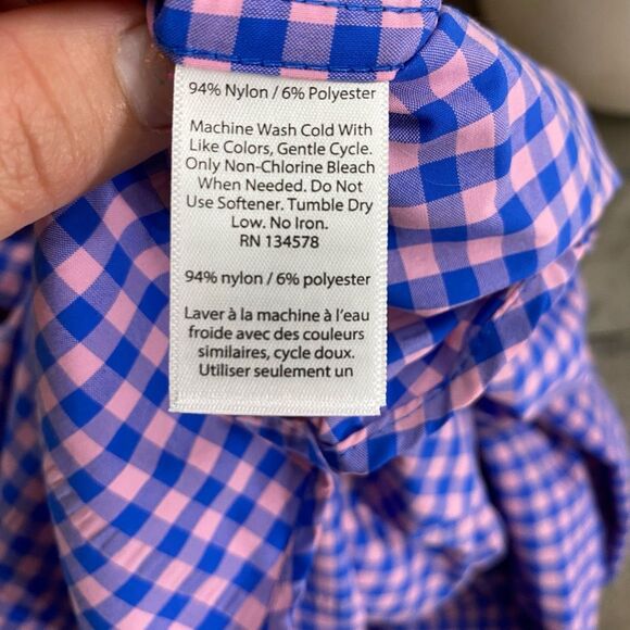 Vineyard Vines Harbor Shirt Blue Pink Check Vented Button Front Men's XL - Picture 9 of 9